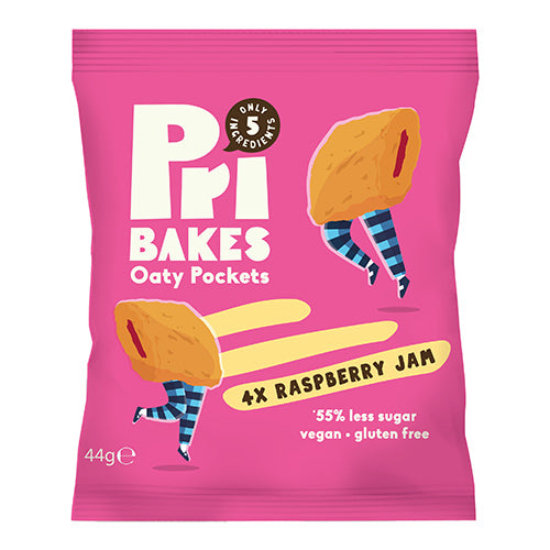 Pri Bakes Oaty Pockets, Raspberry Jam 44g   12