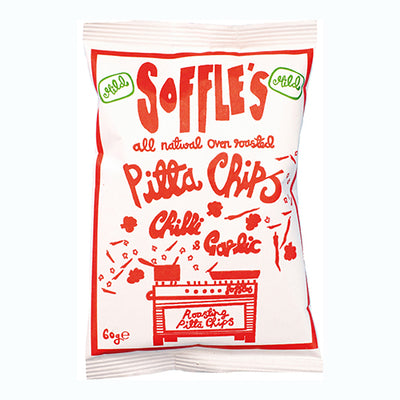 Soffle's Pitta Chips Chilli and Garlic MILD 165g   9