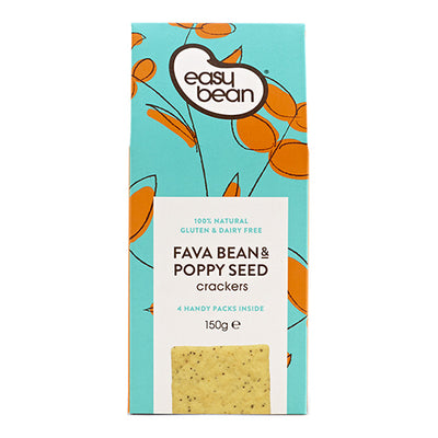 Easy Bean Fava Bean & Poppy Seed Cracker 150g   8