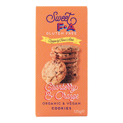 Sweet FA Gluten Free Cranberry & Orange Cookies 125g   12