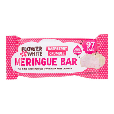 Flower & White Raspberry Crumble Meringue Bar   12