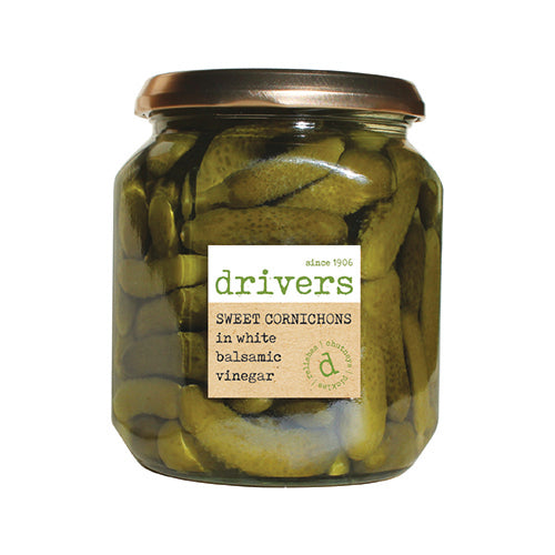 Drivers Sweet Cornichons In White Balsamic Vinegar 550g  6