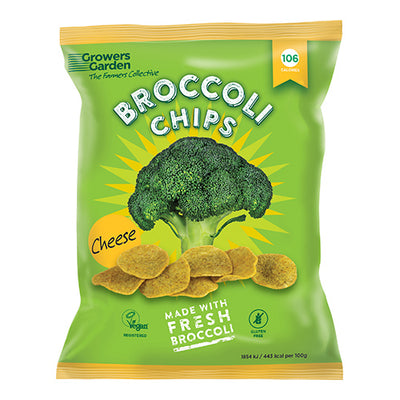 Growers Garden Broccoli Crisps with Cheese 84g Bag   12