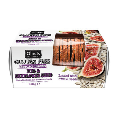 Olina's Bakehouse Seeded Toast Gluten Free- Fig & Sunflower Seed 100g   12