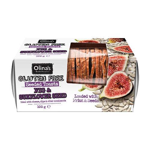 Olina's Bakehouse Seeded Toast Gluten Free- Fig & Sunflower Seed 100g   12