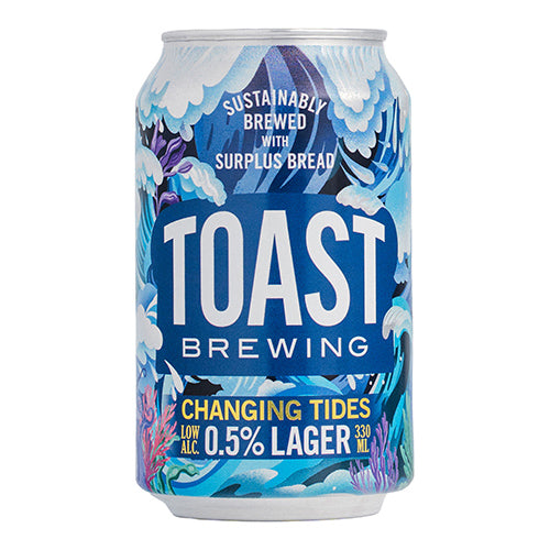 Toast Ale Changing Tides Low Alc Lager 0.5% 330ml Can   12