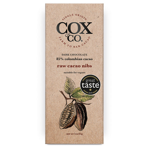 Cox&Co. Raw Cacao Nibs Chocolate Bar 35g   6