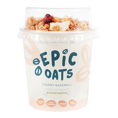 Epic Oats Cherry Bakewell Instant Porridge with Granola topping 60g   12