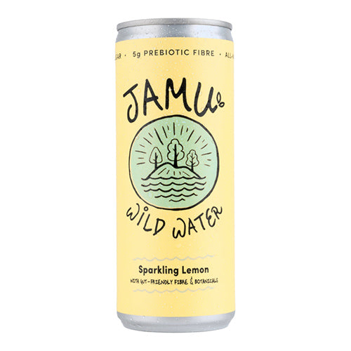 Jamu Wild Water Natural Sparkling Lemon with gut friendly fibre & botanicals 250ml   12