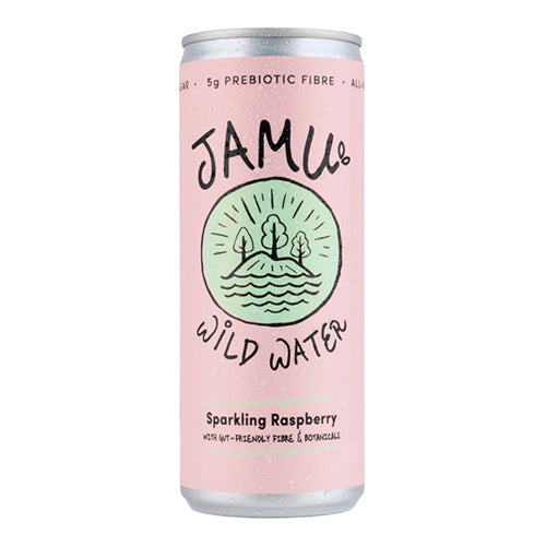 Jamu Wild Water Natural Sparkling Raspberry with gut friendly fibre & botanicals 250ml   12