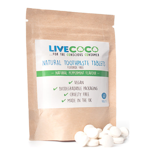 LiveCoco Zero Waste Toothpaste Tablets Fluoride Free 60 Tabs 3g   6
