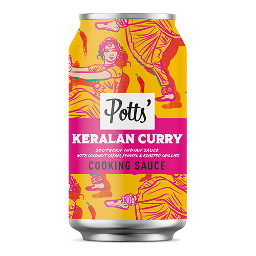 Potts' Keralan Southern Indian Curry Sauce with Coconut, Fennel and Roasted Chillies 100% Recyclable Can  330g   8