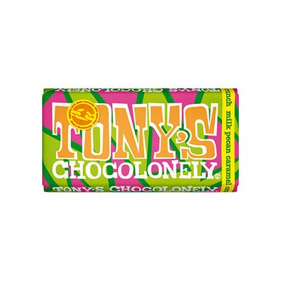 Tony's Chocolonely Milk Chocolate Crunch Pecan Caramel Fairtrade 180g   15