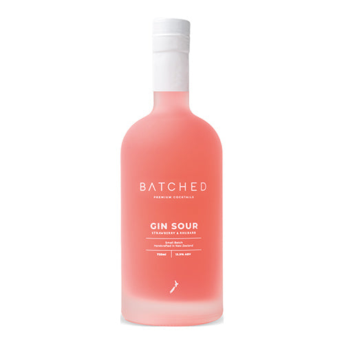 Batched Strawberry & Rhubarb Gin Sour 13.9% ABV Hand Crafted in New Zealand 725ml   6