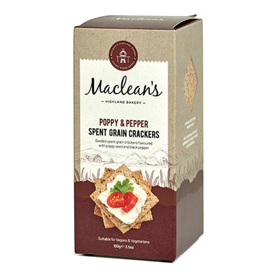 Maclean's Poppy & Pepper Spent Grain Crackers 100g   6