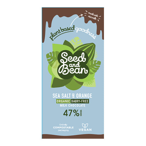 Seed&Bean Sea Salt & Orange Vegan Organic Milk Chocolate 75g   10