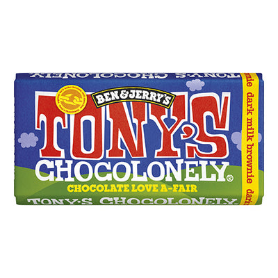 Tonys Chocolonely and Ben & Jerry's Dark Milk Chocolate Fudge Brownie Fairtrade UK 180g   15
