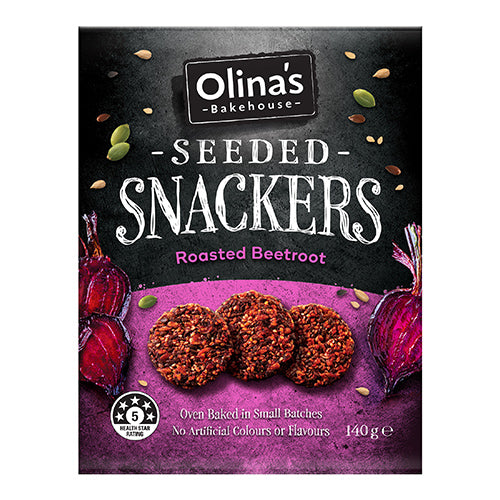 Olina's Bakehouse Seeded Snackers Roasted Beetroot 140g   6