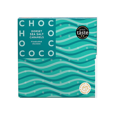 Chococo Box of 9 Dorset Sea Salt Caramel Chocolates 90g   12