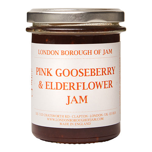 London Borough of Jam Pink Goosberry & Elderflower 220g   6