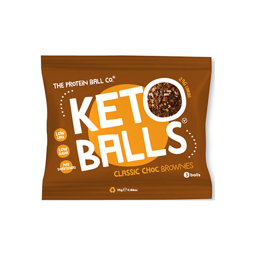 The Protein Ball Co Classic Choc Brownies Keto Ball Snack 25g   20