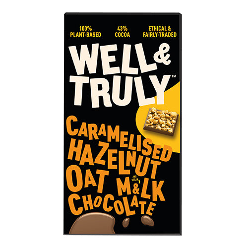 Well&Truly Oat Milk Chocolate Caramelised Hazelnut 90g  10
