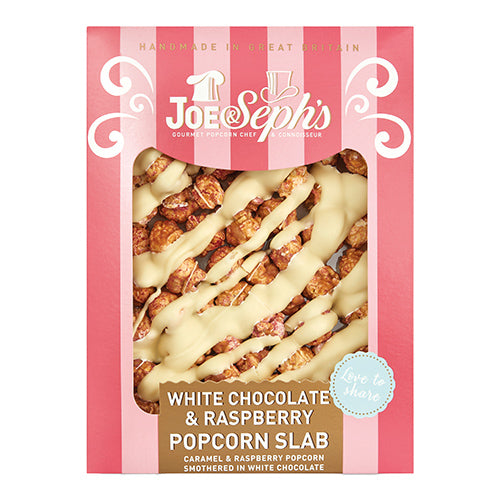 Joe & Seph's White Chocolate & Raspberry Popcorn Slab 115g   14