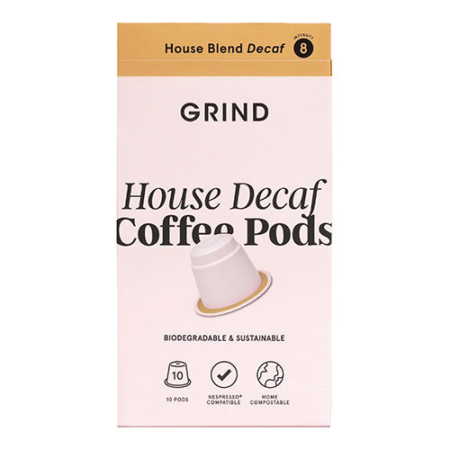 Grind Coffee Pods Refill Box Home Compostable Decaf 90g   10 x 10