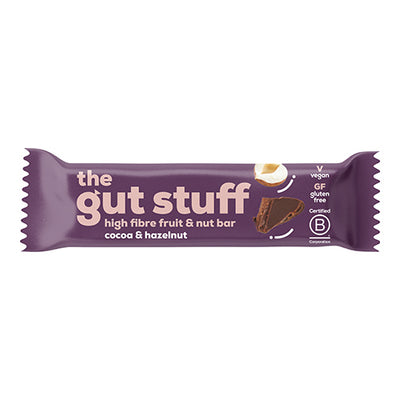 The Gut Stuff Cocoa & Hazelnut High Fibre Fruit & Nut Bar 35g   12