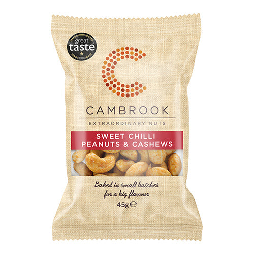Cambrook Baked Sweet Chilli Peanuts & Cashews 45g   24