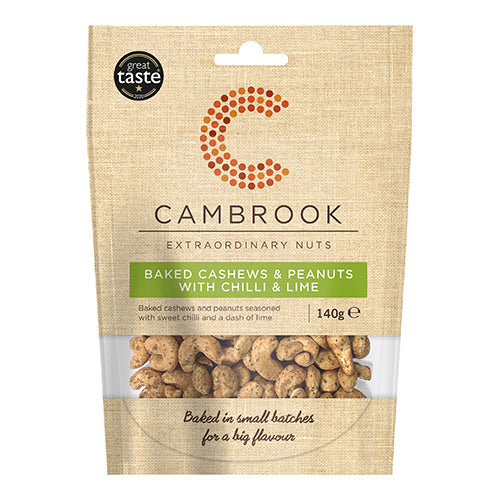 Cambrook Baked Cashews & Peanuts With Chilli & Lime 140g   10