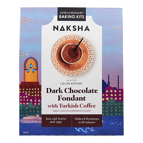 Naksha Dark Chocolate Fondant with Turkish Coffee Baking Kit 280g   6