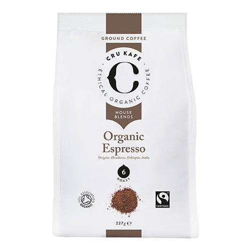 Cru Kafe Organic Fairtrade Espresso Ground Coffee 227g   6