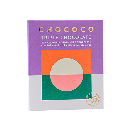 Chococo 47% Colombia origin milk chocolate with dark and white chocolate chips 75g 12