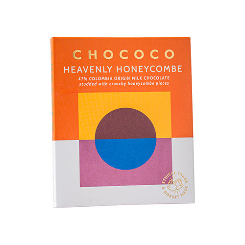 Chococo 47% Colombia origin milk chocolate with honeycombe pieces 75g 12