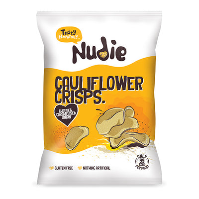 Nudie Caulifower Crisps with  Cheese and Caramelised Onion 20g   24