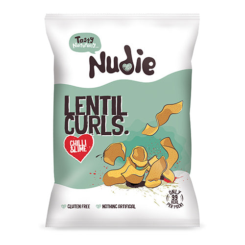Nudie Lentil Curls Chilli & Lime 20g   24