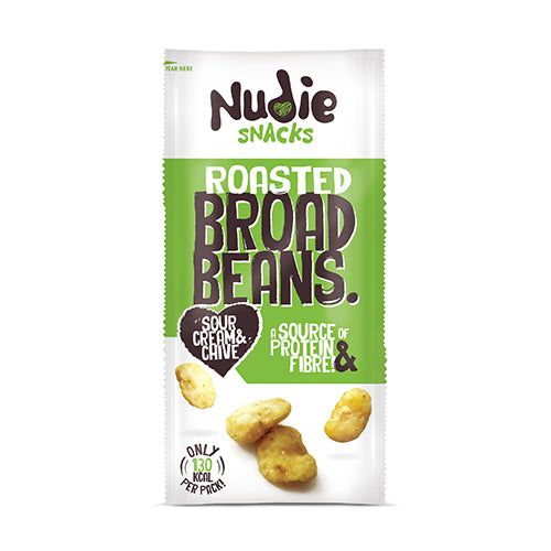 Nudie Snacks Roasted Broadbeans With Sour Cream & Chive 30g   12
