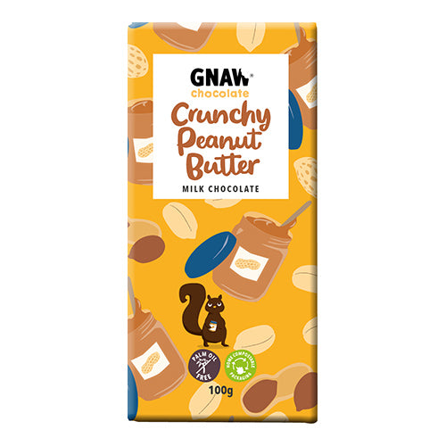 Gnaw Crunchy Peanut Butter Chocolate Bar 100g   12