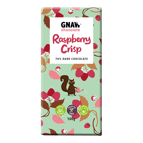 Gnaw Raspberry Crisp Chocolate Bar 100g   12