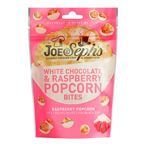 Joe & Seph’s White Chocolate & Raspberry Popcorn Bites 63g   14