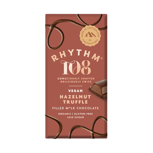 Rhythm 108 Swiss M'lk & Hazelnut Truffle Chocolate 100g   9