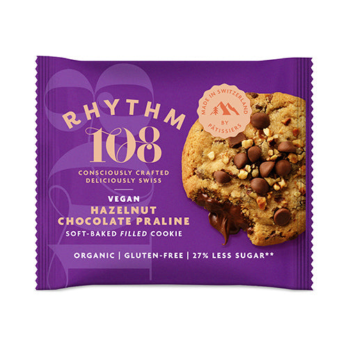 Rhythm 108 Swiss M'lk Choc Chip Soft Baked Cookie with a Hazelnut Ganache Filling 50g   12