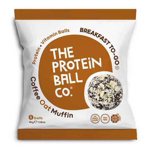 The Protein Ball Co - Coffee Oat Muffin Protein + Vitamin Balls 45g Bag   10
