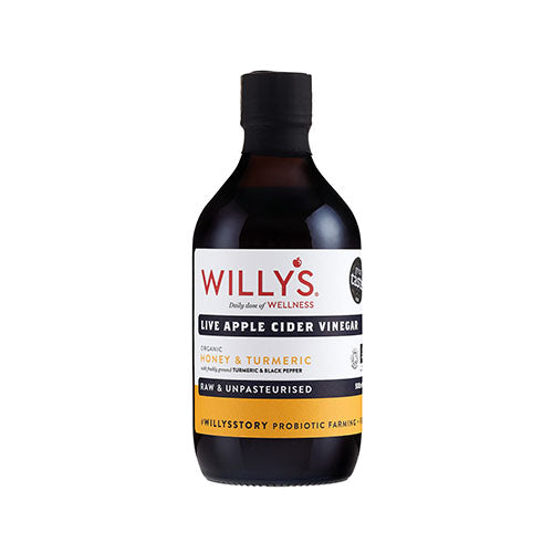 Willy's Organic Apple Cider Vinegar with Turmeric & Honey 500ml   6