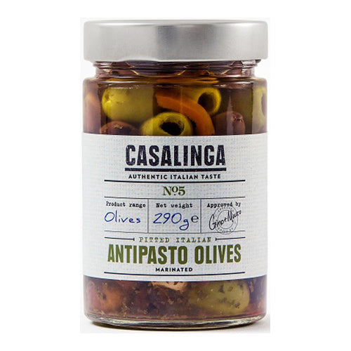 Casalinga Pitted Italian Antipasti Olives 290g   6