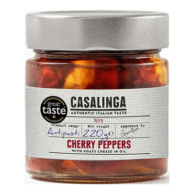 Casalinga Cherry Peppers With Goat Cheese 220g   6