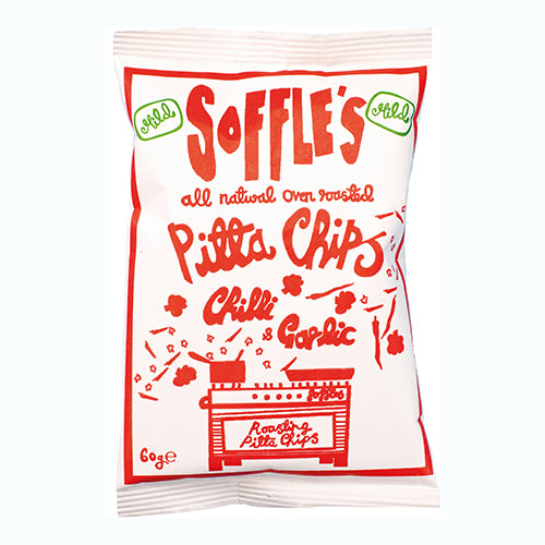 Soffle's Pitta Chips Chilli and Garlic MILD 165g   9