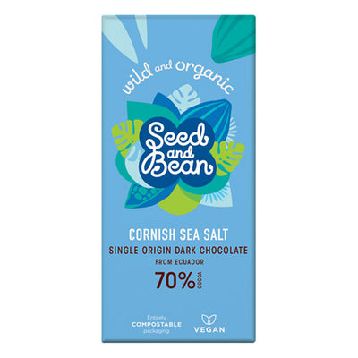 Seed&Bean 75g Extra Dark Bar 70% - Cornish Sea Salt   10