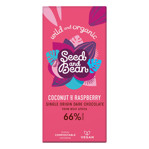 Seed&Bean 75g Sao Tome Dark 66% - Coconut & Raspberry  10